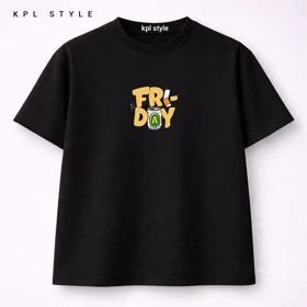 تیشرت باکسی نخ پنبه با چاپ FRIDAY | ضد حساسیت | کد 1460
