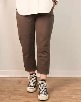 شلوار کتان مام زنانه قهوه ای 0657