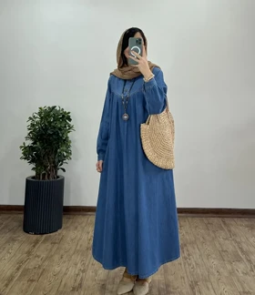 پیراهن مانتویی جین پرسا 1