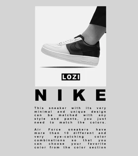 کفش مردانه و زنانه مشکی سفید NIKE AIR FORCE