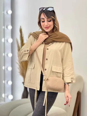 مانتو جیب پیله آستین دو دکمه