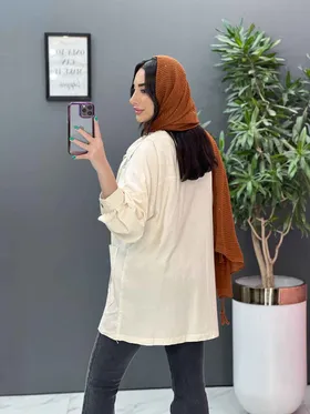 مانتو لینن نچرال شومیزی طرحدار