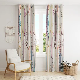 پرده اسپرت طرح خط‌دار رنگی مدل W4996