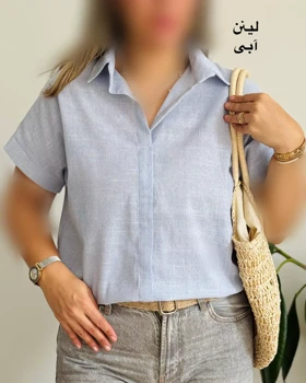 شومیز استین کوتاه لینن