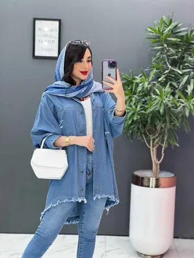 مانتو جین پانچ پایین ریش