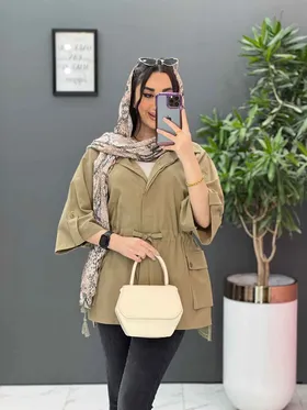مانتو کمرگت دکمه مخفی