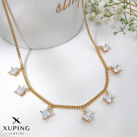 گردنبند ژوپینگ طرح آویزهای مربعی درخشان