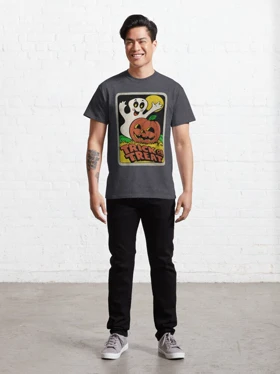 تیشرت Nightmare Before Christmas طرح Vintage Halloween Trick or Treat Ghost with Pumpkin کد 260552