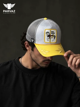 کلاه گورین مستر کوالیتی وارداتی مدل GOORIN BROS _ طوسی نقاب زرد