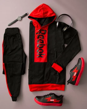 ست سویشرت و شلوار Reebok مدل zigzag (قرمز)