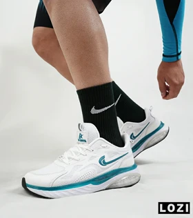 کفش کتانی مردانه سفید آبی Nike air max pluse