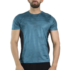 تیشرت ورزشی رانینگ مردانه مدل 9130 آبی نفتی