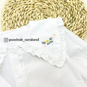پیراهن دخترانه نخی طرح گل وارداتی 2 تا 7 سال