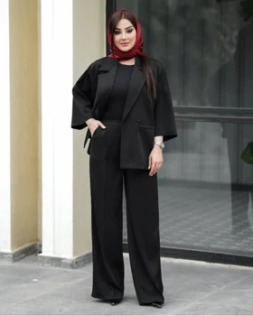 ست کت و شلوار زنانه حریر میله ای