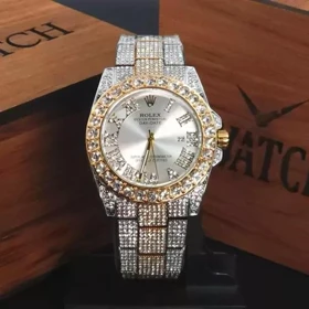 ساعت مچی زنانه رولکس فول نگین تقویم دار