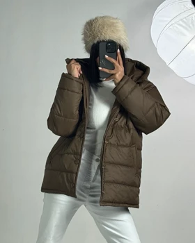 کاپشن بندینکی کد 130079 (قهوه ای)