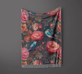 شال مبل ریش دار sofa shawl 191