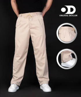 شلوار کرمی پارچه ای بگ پارچه مازراتی اورجینال دیلم