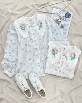 شومیز تمام خامه دوزی یقه گلدوزی کد 5562