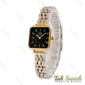 ساعت DW زنانه مربعی دورنگ طلایی صفحه مشکی DW-4820-L