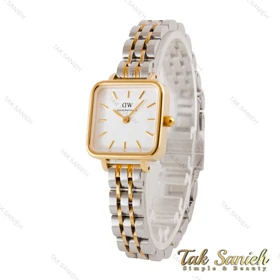ساعت DW زنانه مربعی دورنگ طلایی صفحه سفید DW-4819-L