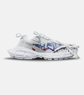 کفش کتانی مردانه و زنانه سفید آبی BALENCIAGA 3Xl مدل 8690