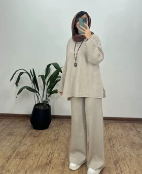 ست تونیک و شلوار بافت مهدیس