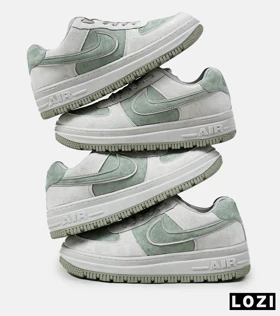 کفش کتانی بزرگ پا طوسی سبز NIKE AIR FORCE