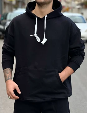 هودی مشکی پسرانه لش کیفیت بالا دورس سه نخ درجه یک کد 867