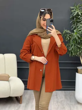 مانتو لینن رنگی تک جیب
