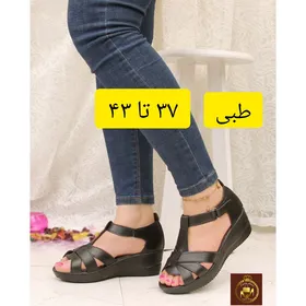 صندل طبی لژدار چسبی جلوباز بزرگپا زنانه سارا