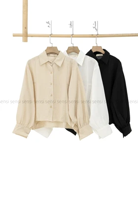 شومیز پشت بلند لینن زارا کد1005598