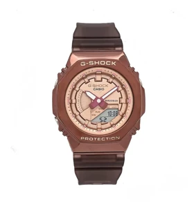 ساعت جی شاک GM-S2100 زنانه قهوه ای صفحه رزگلد