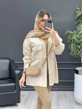 مانتو کتان پشت جیب