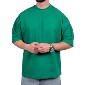 تیشرت ساده آستین کوتاه مردانه سبز مدل پنبه دونخ