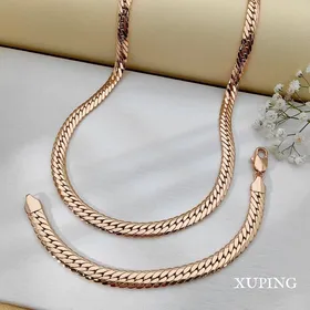 ست زنانه دستبند گردنبند ماری ژوپینگ طرح طلا