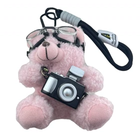 آویز کیف فانتزی طرح خرس عکاس، شیک و دوست‌داشتنی