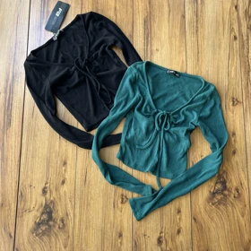 بلوز زنانه مدل کبریتی جلو گره‌ای FB Sisters