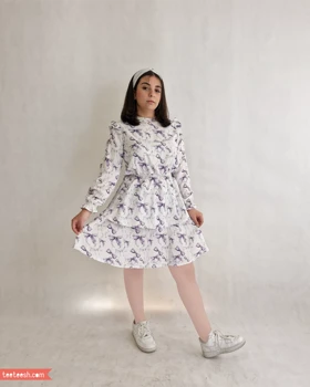 پیراهن سفید طرح پاپیون