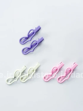 گیره مو انبری قلب شمعی بسته 2 عددی