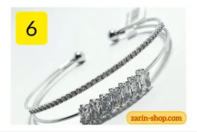دستبند النگویی نگین‌دار زنانه