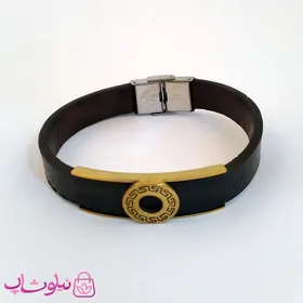دستبند چرمی و استیل مردانه ورساچه