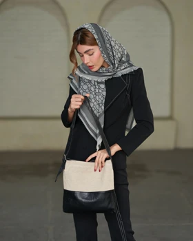 کیف کتان و چرم (کوچک) کنتراست 50138