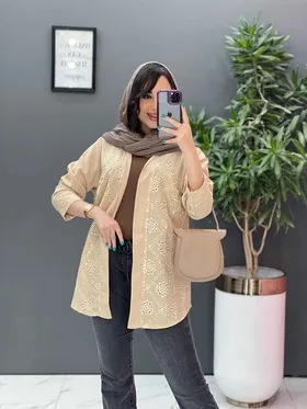 شومیز سوزن دوزی جلو چین‌دار