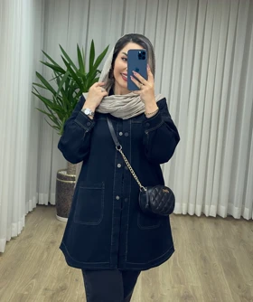 مانتو جین دو جیب کد 2098