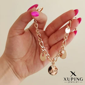 دستبند آویزدار طرح طلا با قفل T ژوپینگ