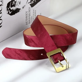 کمربند چرمی زنانه Leather Belt BL192 (زرشکی)