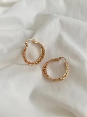 گوشواره حلقه‌ای طرح طلا