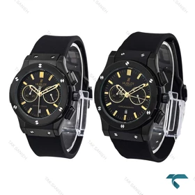 ساعت ست هابلوت مشکی ایندکس طلایی Hublot-6579-S