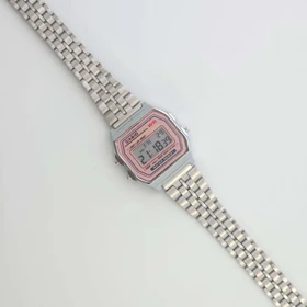 ساعت مچی زنانه کاسیو دیجیتالی نوستالژی Casio A159 (صورتی کمرنگ)